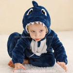 Macacão Bebê Fantasia Bichinho Tubarão Azul - Boutique Baby Kids