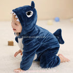 Macacão Bebê Fantasia Bichinho Tubarão Azul - Boutique Baby Kids