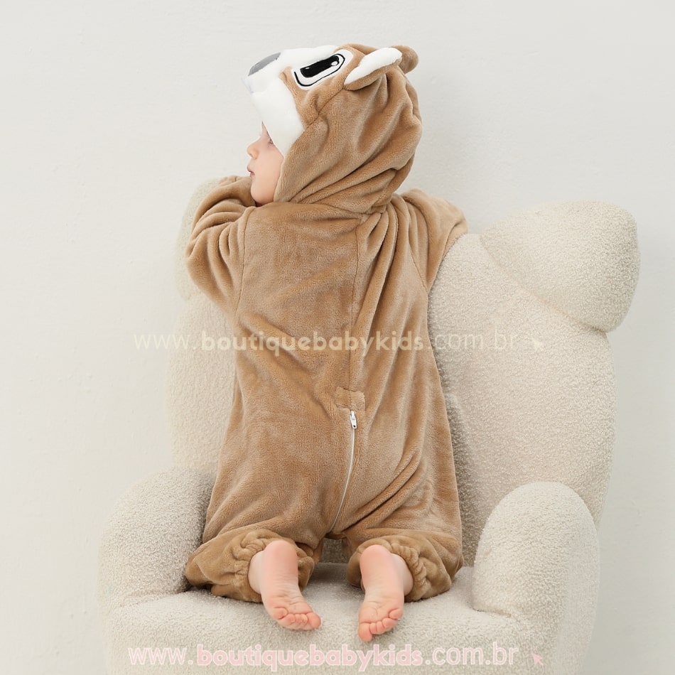 Macacão Bebê Fantasia Bicho-Preguiça - Boutique Baby Kids