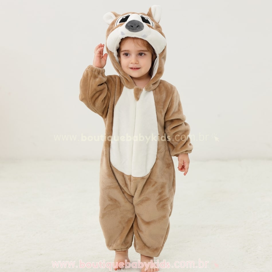 Macacão Bebê Fantasia Bicho-Preguiça - Boutique Baby Kids