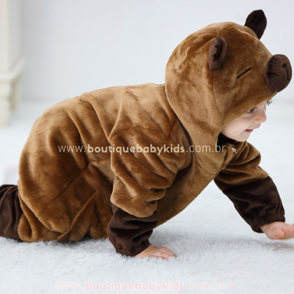 Macacão Bebê Fantasia Bichinho Capivara - Boutique Baby Kids