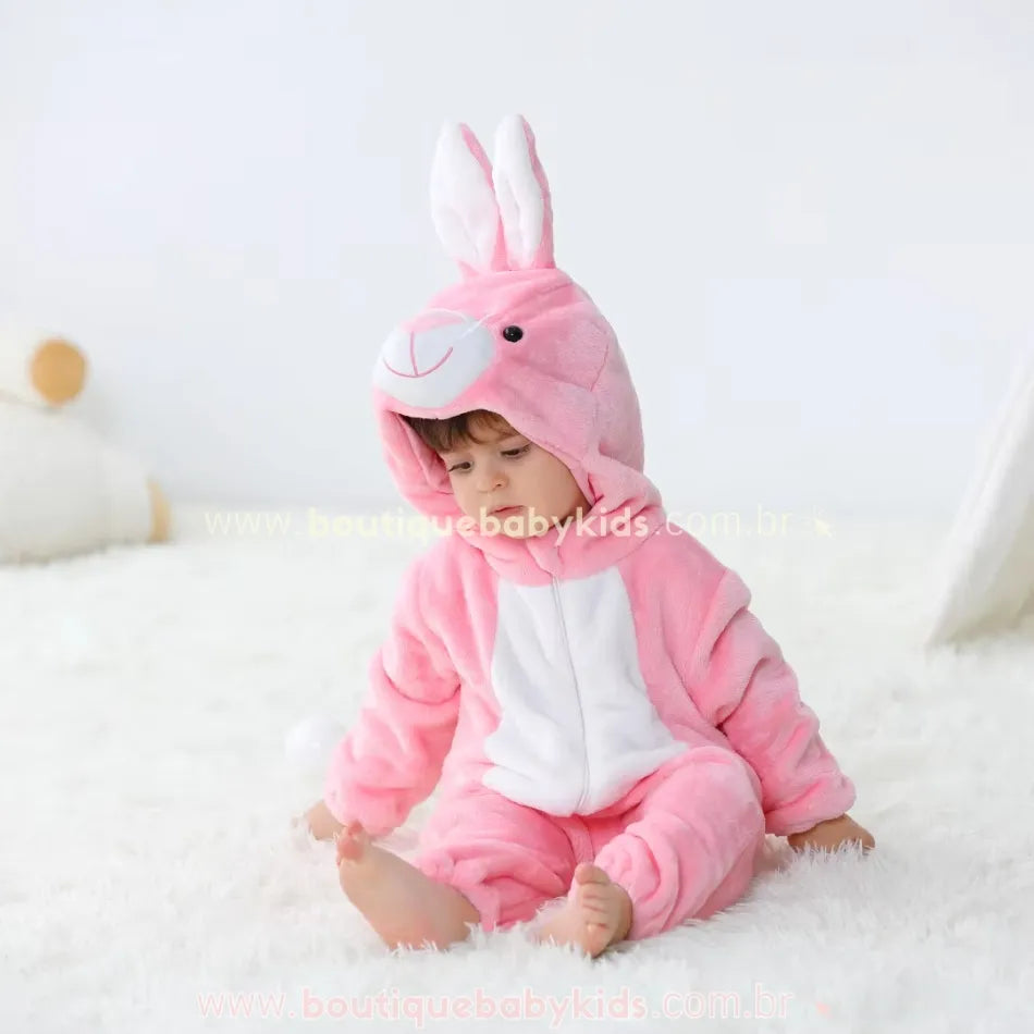Macacão Bebê Fantasia Coelhinha Rosa - Boutique Baby Kids 