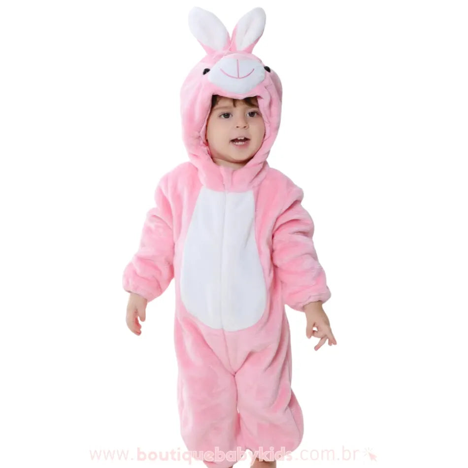 Macacão Bebê Fantasia Coelhinha Rosa - Boutique Baby Kids 