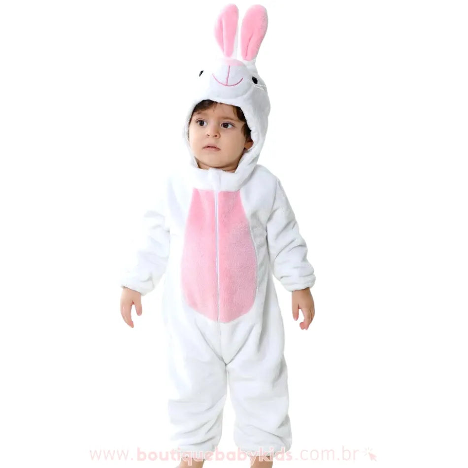 Macacão Bebê Fantasia Coelhinho Branco - Boutique Baby Kids 