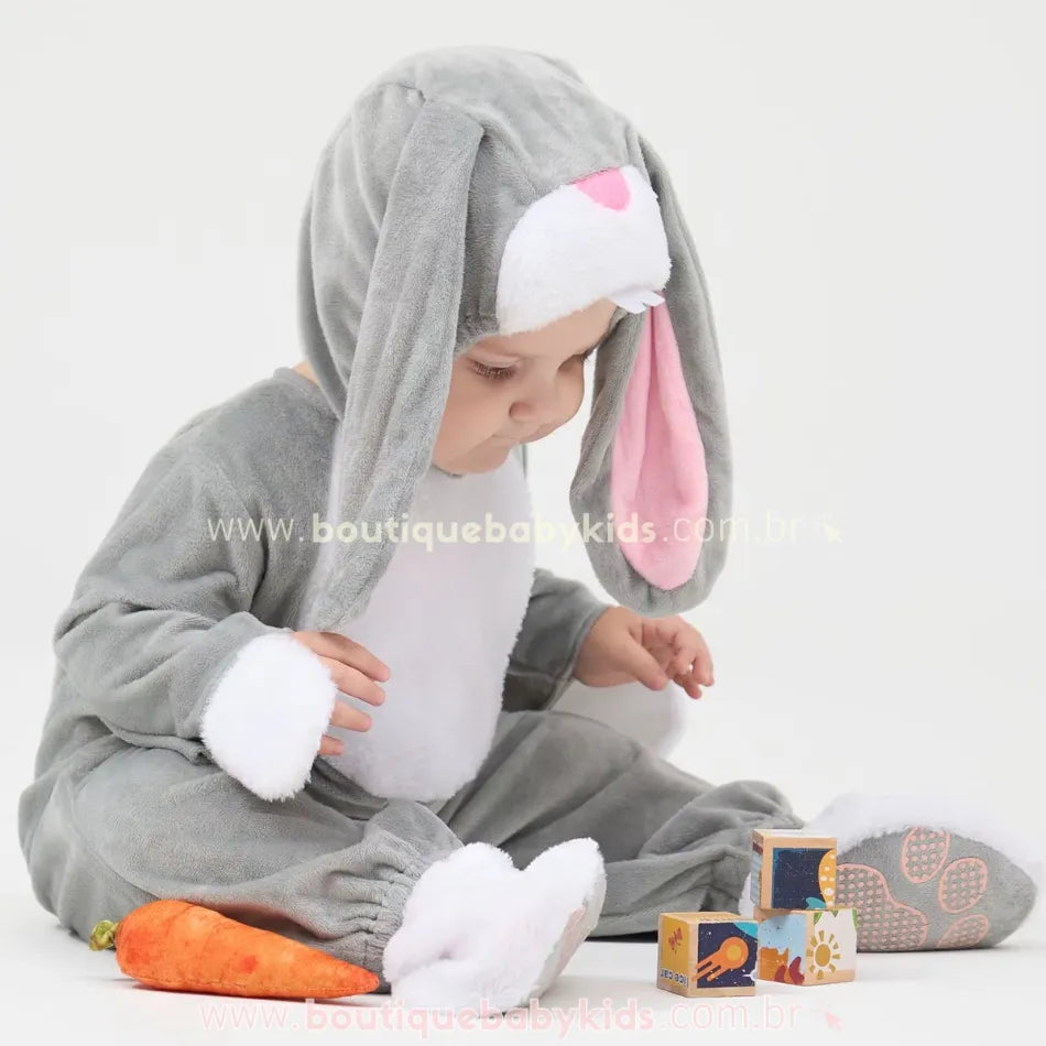 Macacão Bebê Fantasia Coelhinho da Páscoa - Boutique Baby Kids