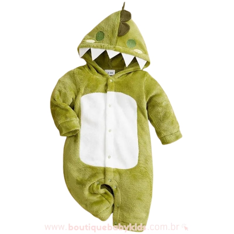 Macacão Bebê Fantasia Dino Verde - Boutique Baby Kids