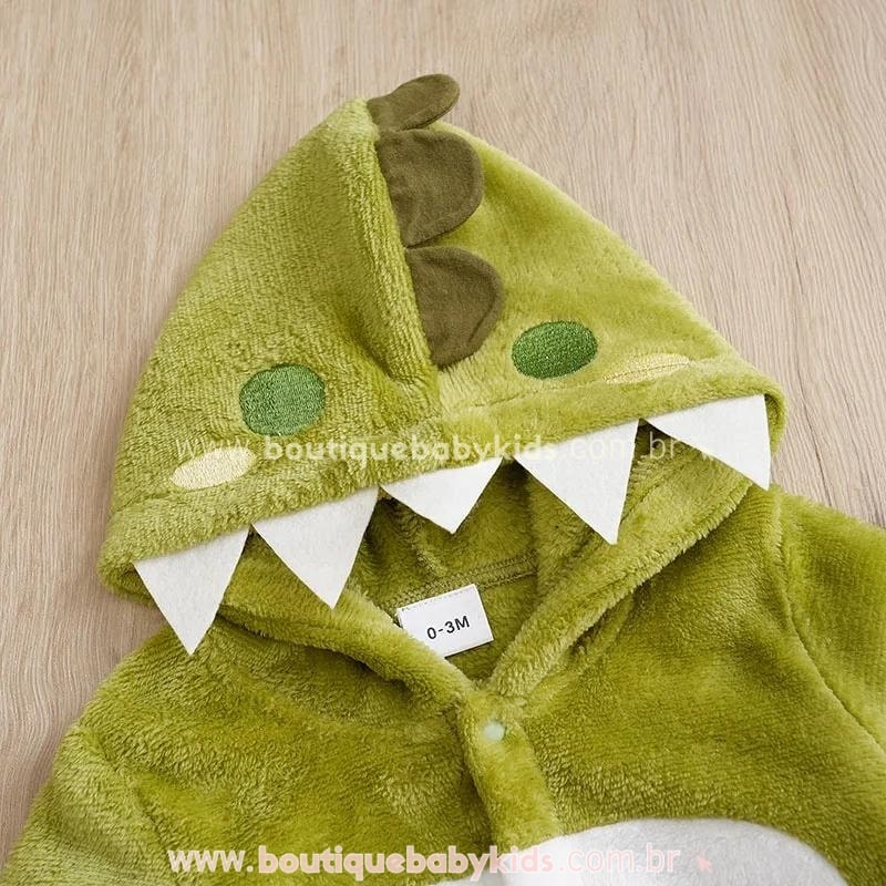 Macacão Bebê Fantasia Dino Verde - Boutique Baby Kids