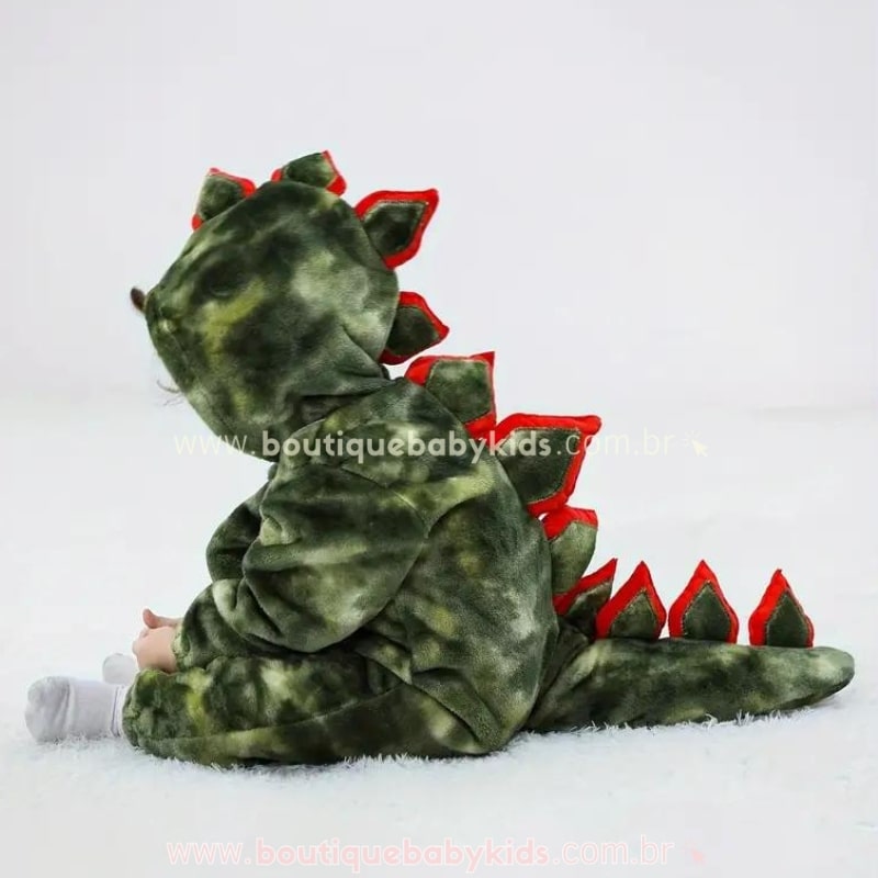 Macacão Bebê Fantasia Kigurumi Dinossauro Verde - Boutique Baby Kids