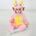 Macacão Bebê Fantasia Bichinho Dragãozinho Rosa - Boutique Baby Kids 