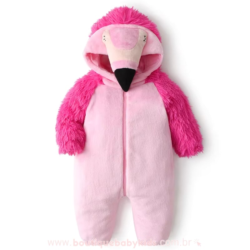 Macacão Bebê Fantasia Flamingo Rosa - Boutique Baby Kids