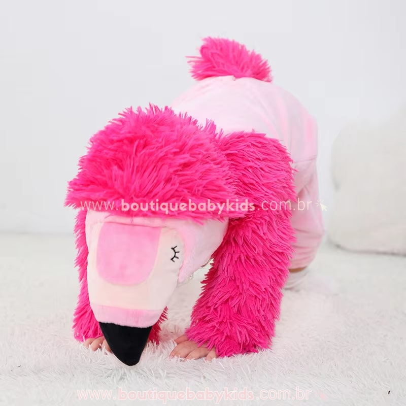 Macacão Bebê Fantasia Flamingo Rosa - Boutique Baby Kids