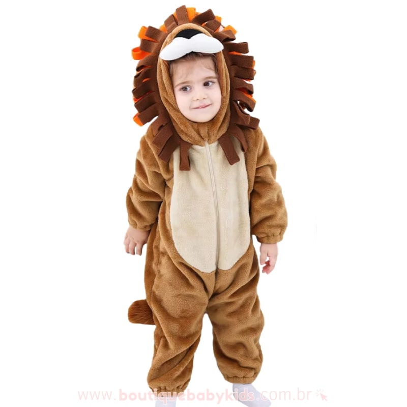 Macacão Bebê Fantasia Leãozinho com Juba - Boutique Baby Kids