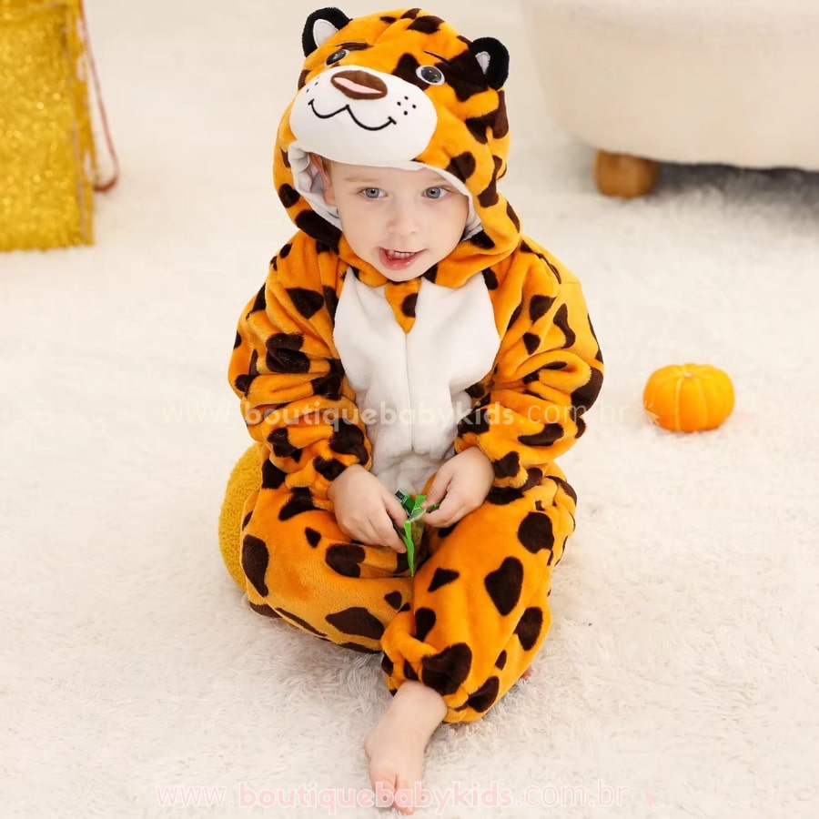 Macacão Bebê Fantasia Bichinho Leopardo - Boutique Baby Kids