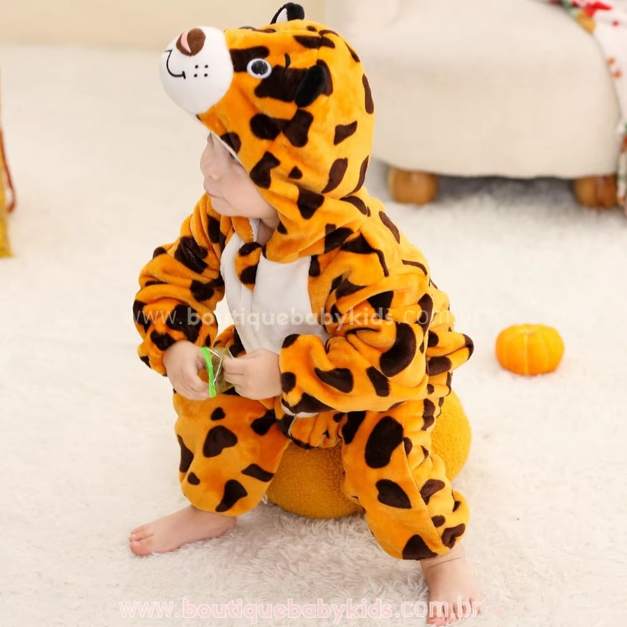 Macacão Bebê Fantasia Bichinho Leopardo - Boutique Baby Kids