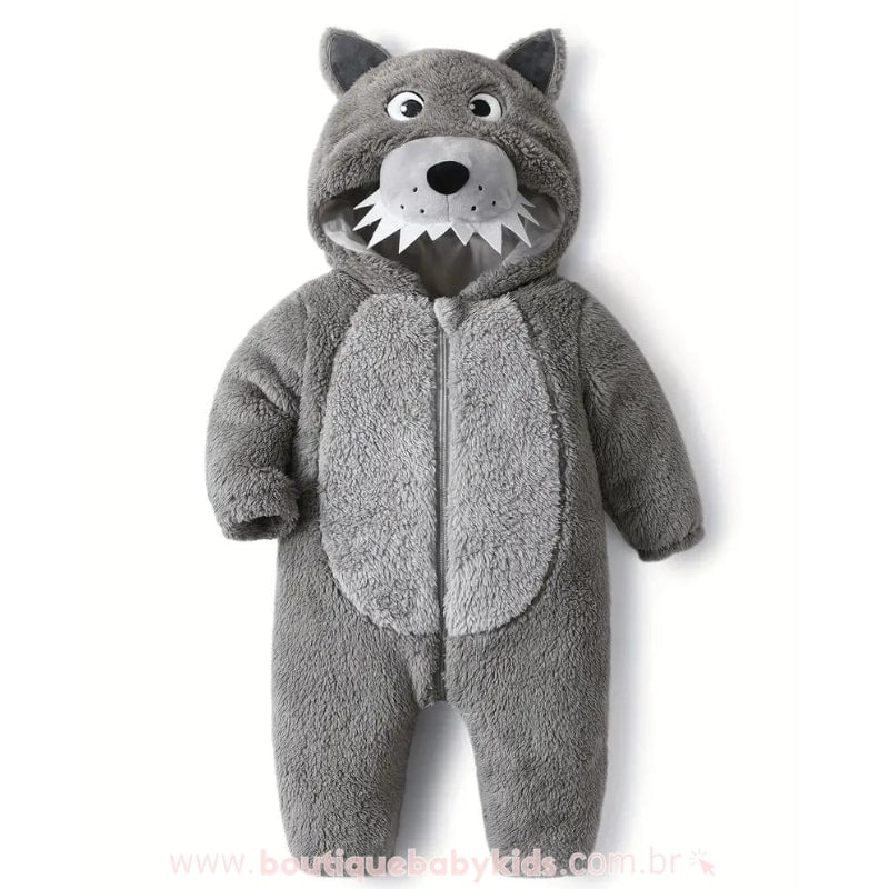 Macacão Bebê Fantasia Bichinho Lobo Mau - Boutique Baby Kids