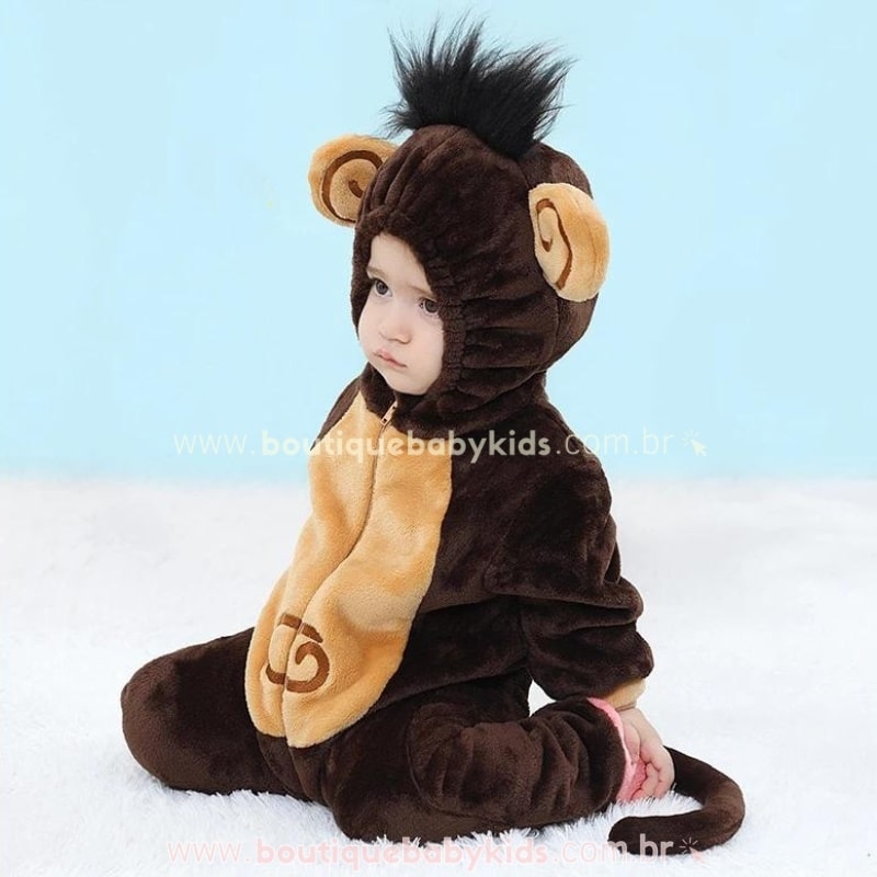 Macacão Bebê Fantasia Bichinho Macaco - Boutique Baby Kids