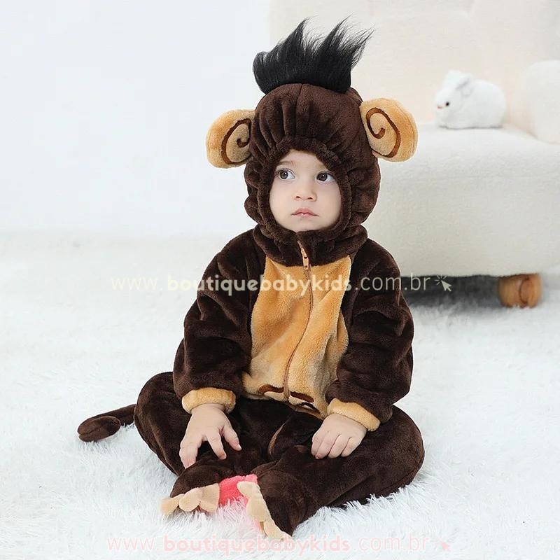 Macacão Bebê Fantasia Bichinho Macaco - Boutique Baby Kids