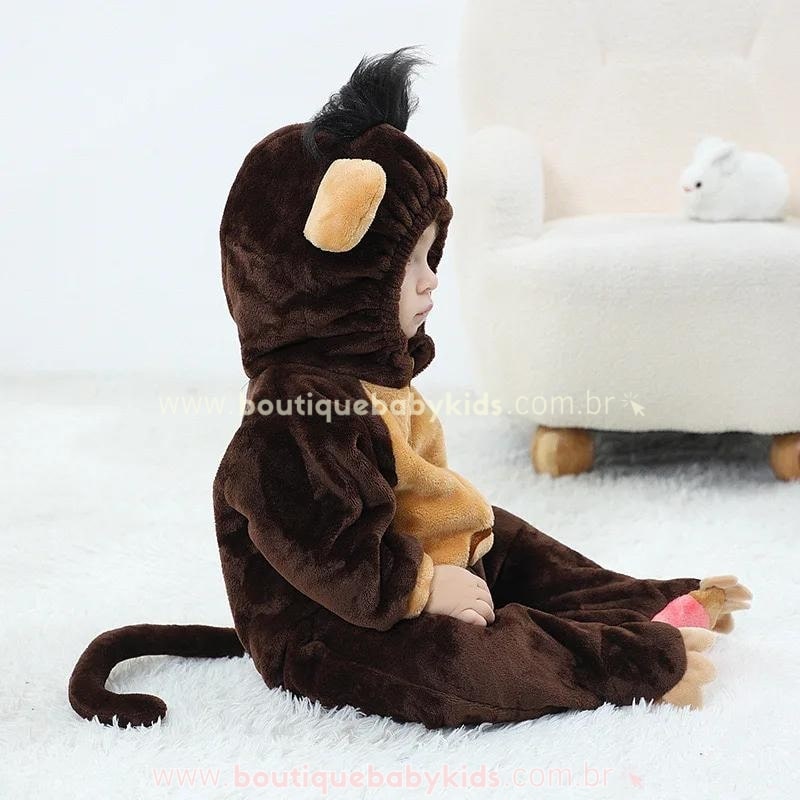 Macacão Bebê Fantasia Bichinho Macaco - Boutique Baby Kids