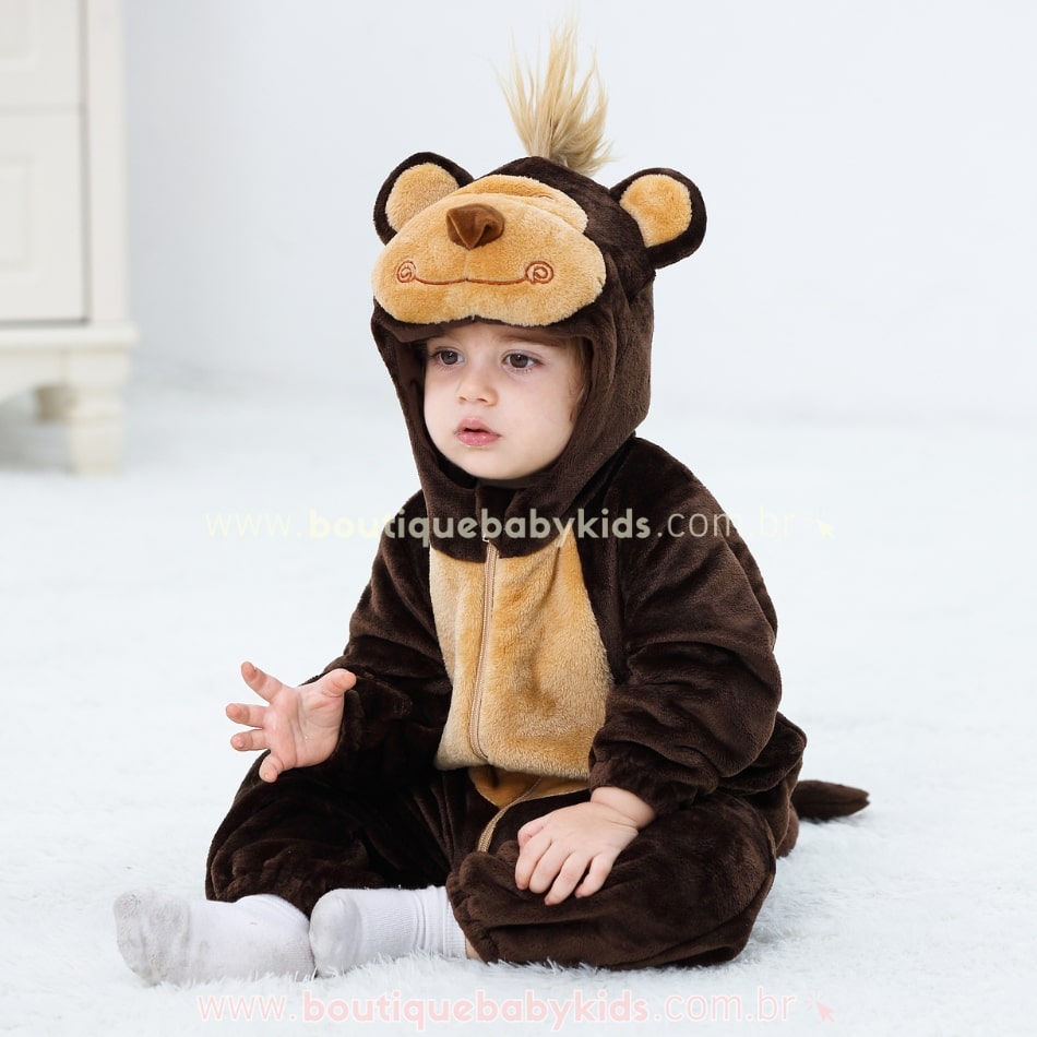 Macacão Bebê Fantasia Bichinho Macaquinho - Boutique Baby Kids