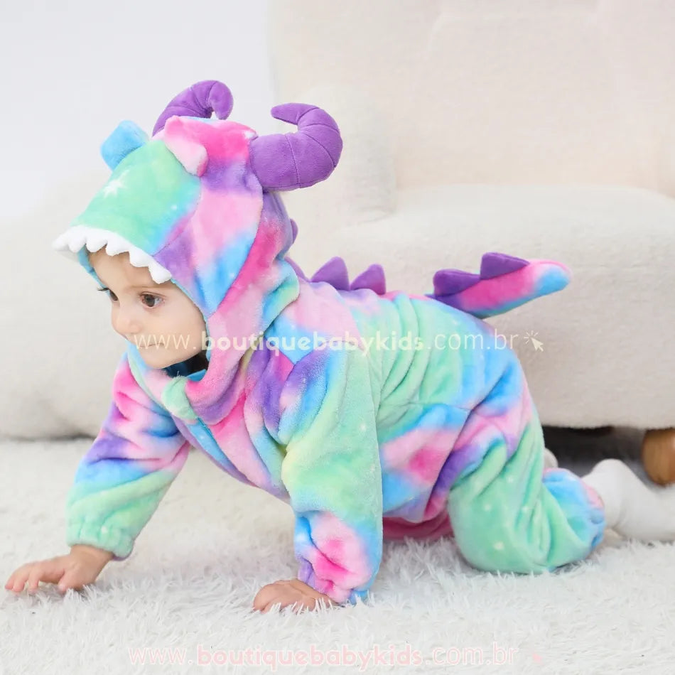 Macacão Bebê Fantasia Monstrinho Colorido - Boutique Baby Kids 