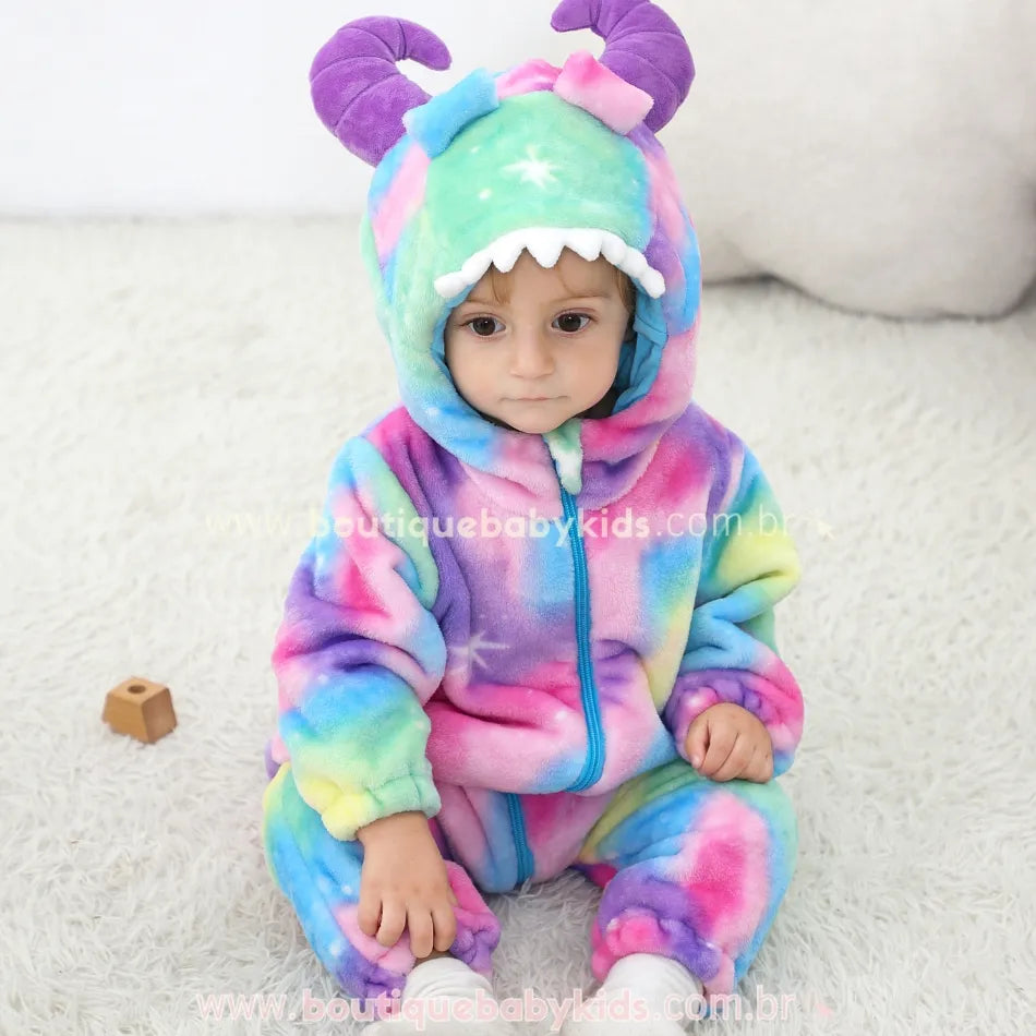 Macacão Bebê Fantasia Monstrinho Colorido - Boutique Baby Kids 