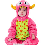 Macacão Bebê Fantasia Bichinho Monstrinho Rosa - Boutique Baby Kids 