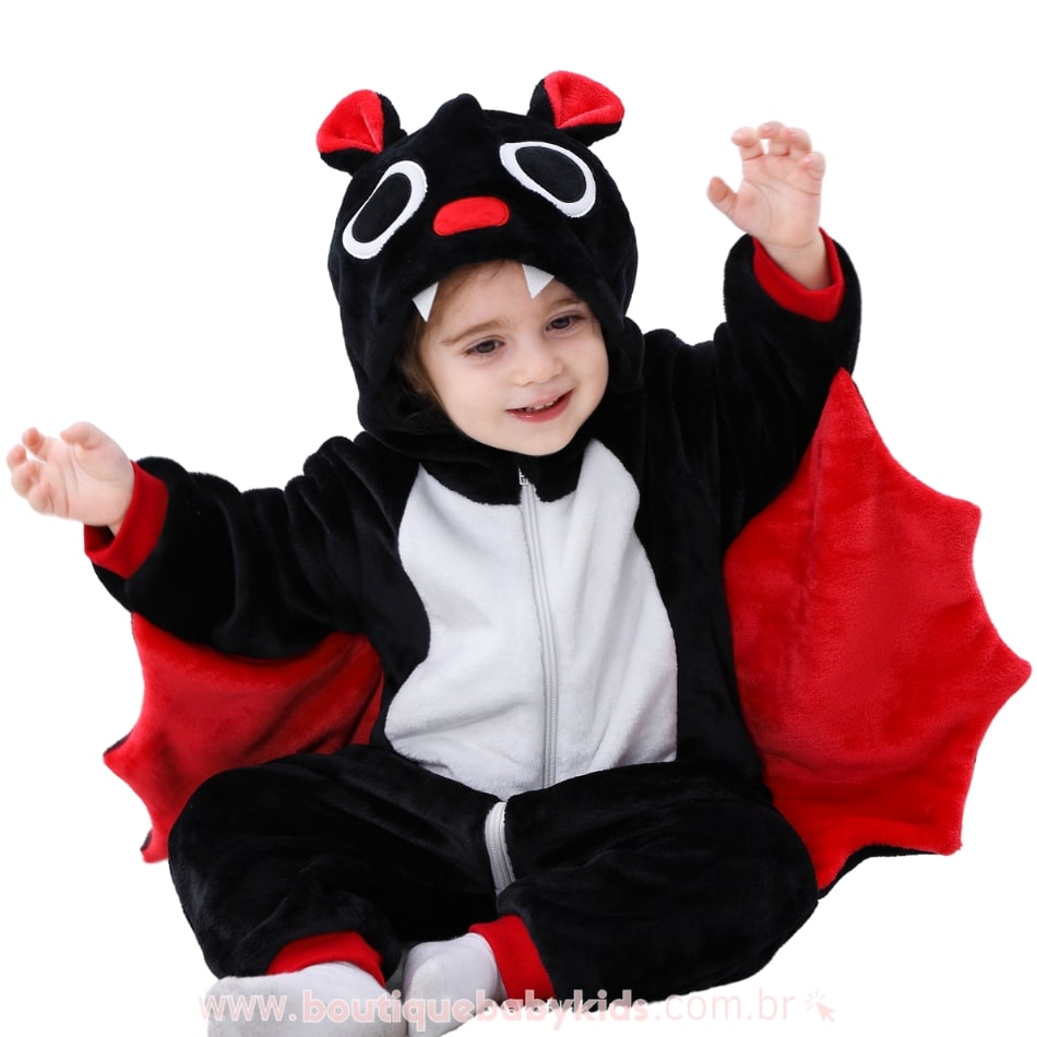 Macacão Bebê Fantasia Morceguinho Halloween - Boutique Baby Kids