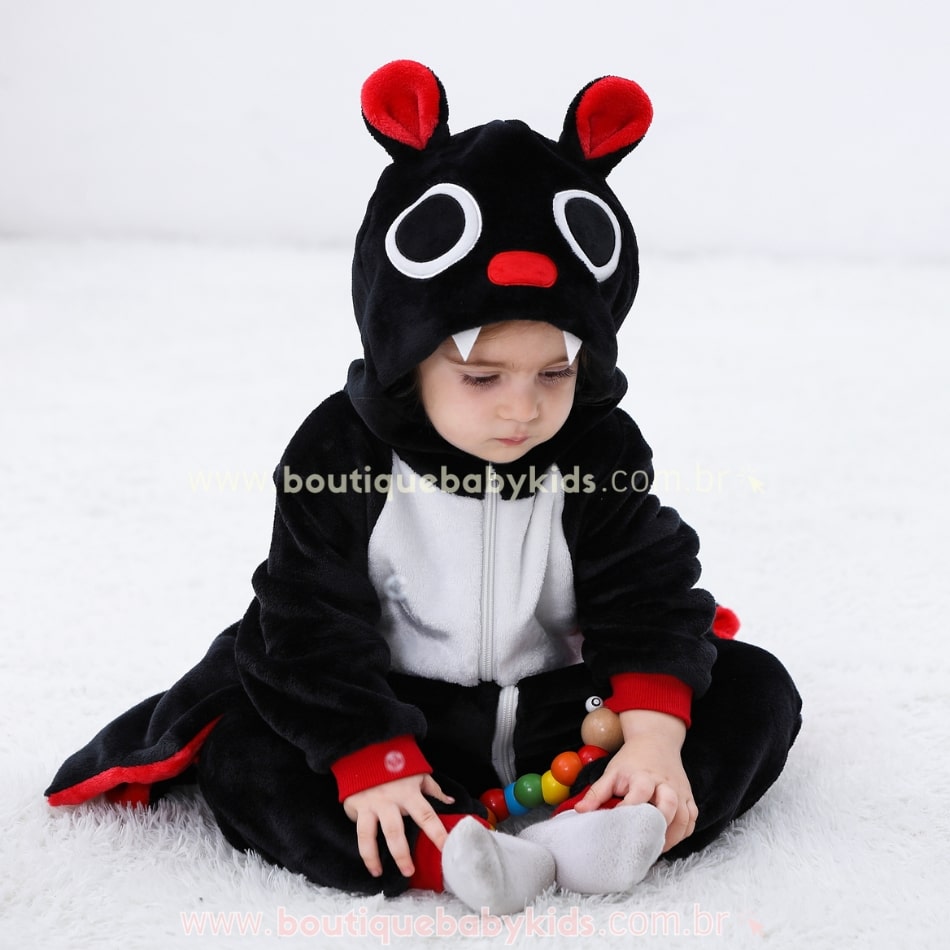 Macacão Bebê Fantasia Morceguinho Halloween - Boutique Baby Kids