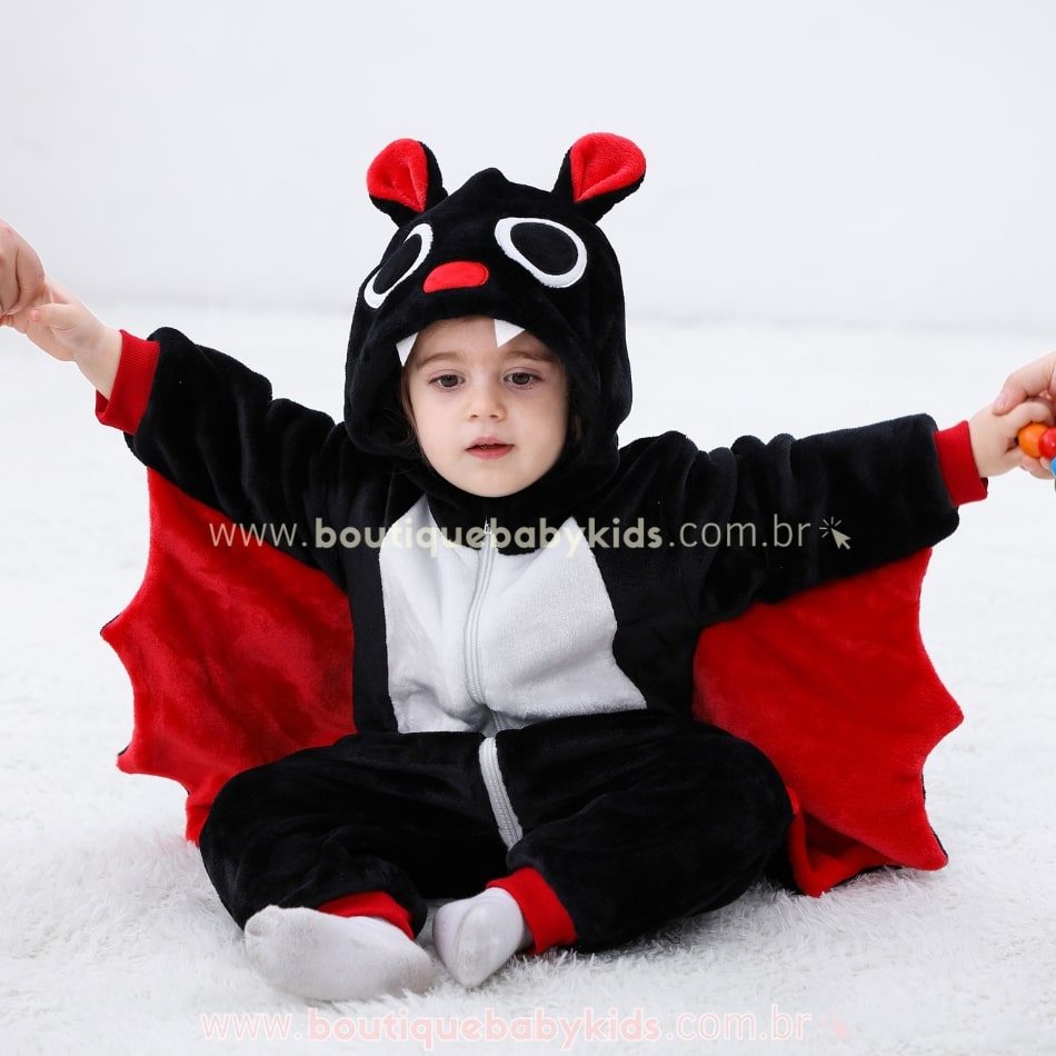 Macacão Bebê Fantasia Morceguinho Halloween - Boutique Baby Kids
