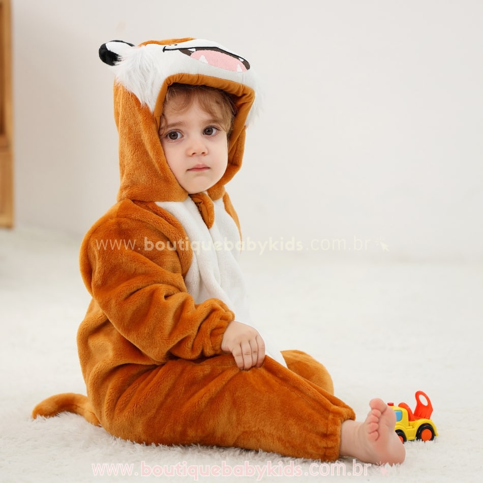 Macacão Bebê Fantasia Raposinha Sorridente - Boutique Baby Kids