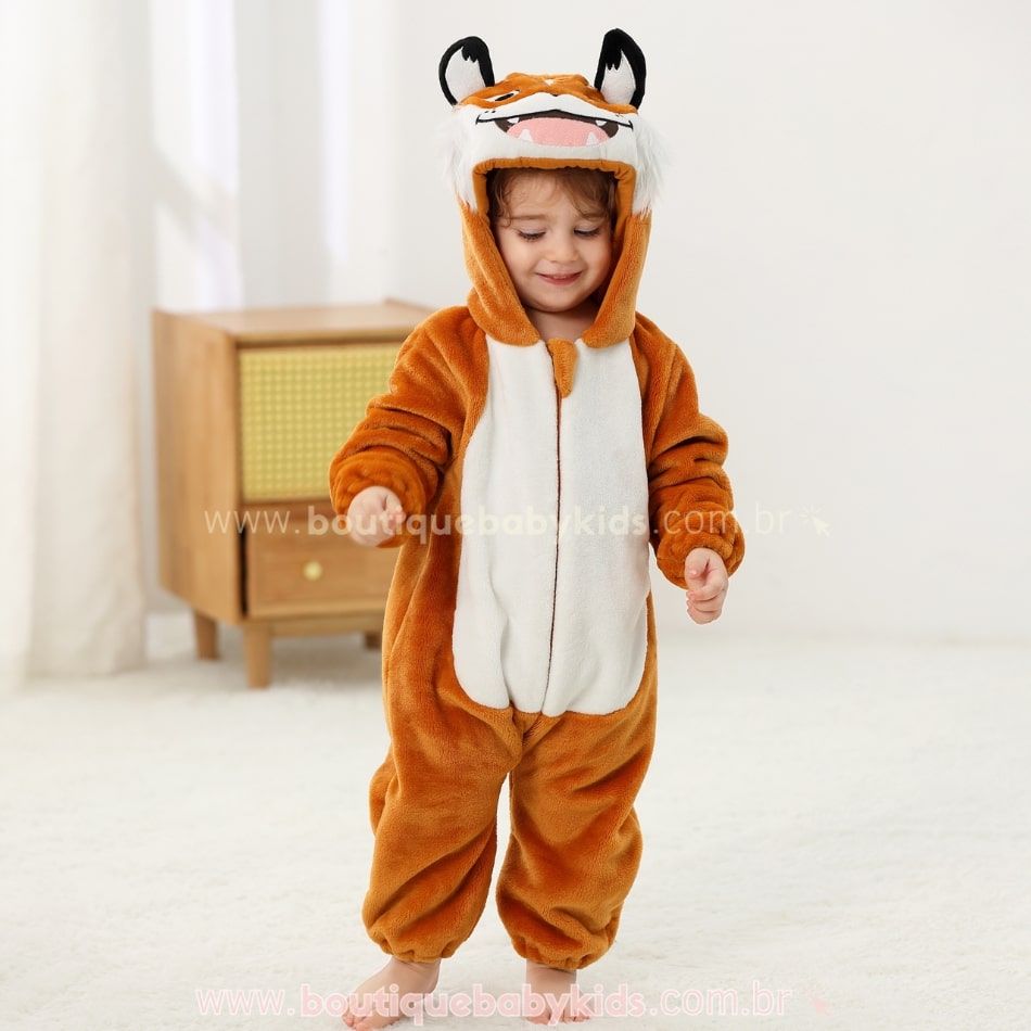 Macacão Bebê Fantasia Raposinha Sorridente - Boutique Baby Kids