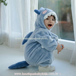 Macacão Bebê Fantasia Kigurumi Bichinho Tubarão - Boutique Baby Kids