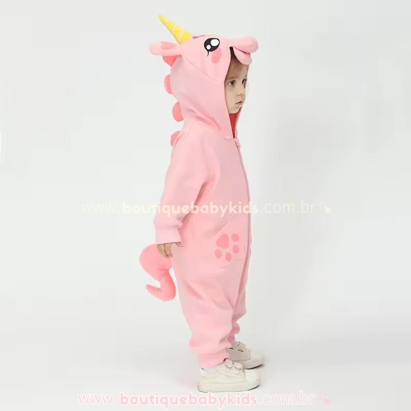 Macacão Bebê Fantasia Bichinho Unicórnio Rosa - Boutique Baby Kids