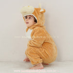 Macacão Bebê Fantasia Vaquinha Bege - Boutique Baby Kids
