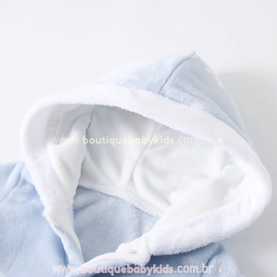 Macacão Bebê Fleece Frozen Flocos de Neve