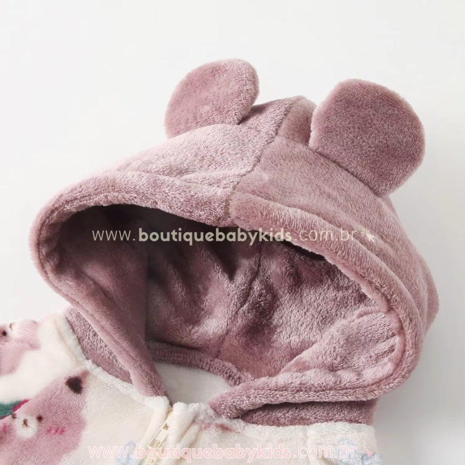 Macacão Bebê Fleece Ursinha