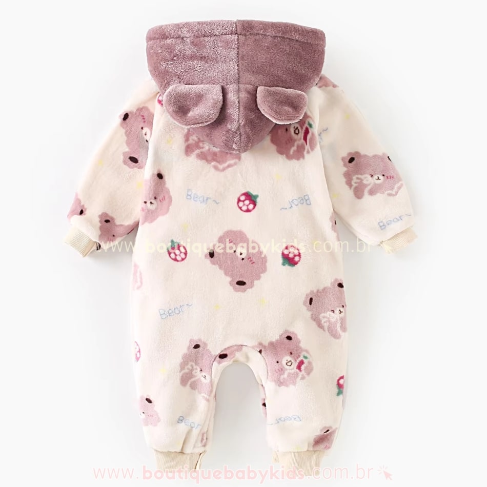 Macacão Bebê Fleece Ursinha