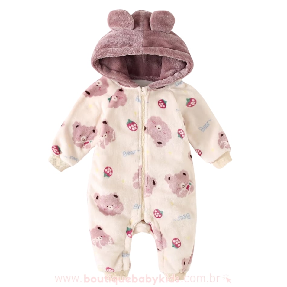 Macacão Bebê Fleece Ursinha