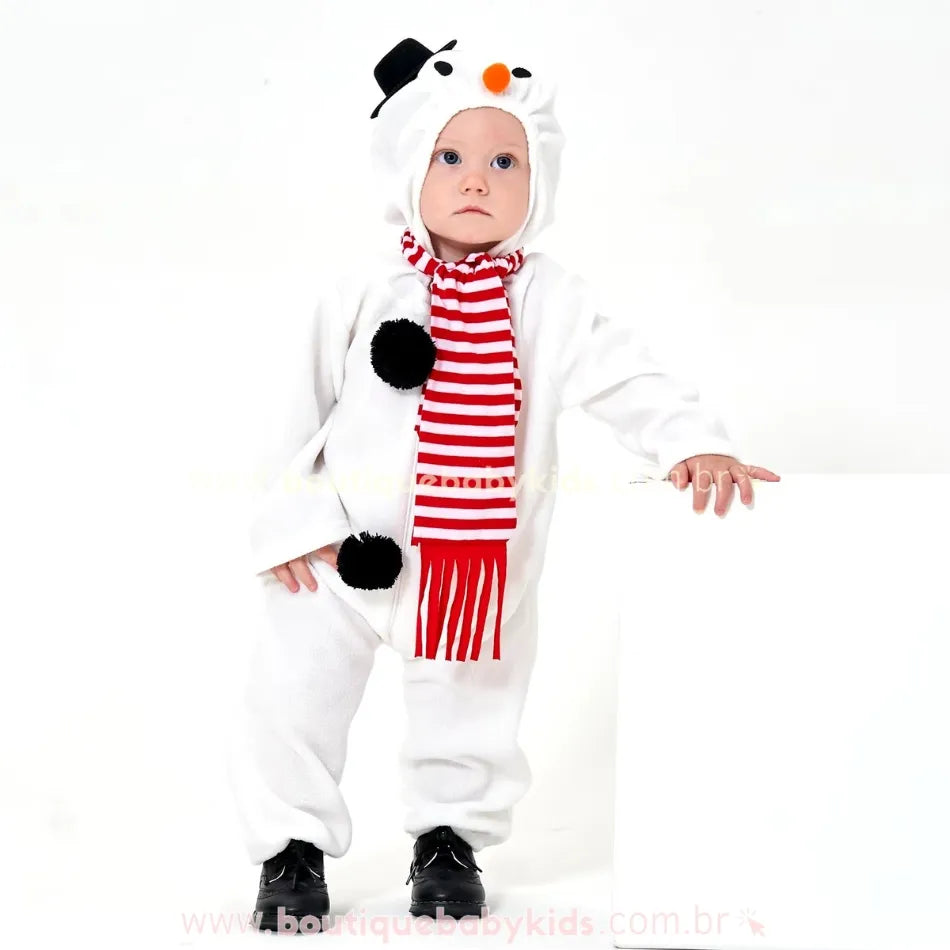 Macacão Bebê Temático Boneco de Neve