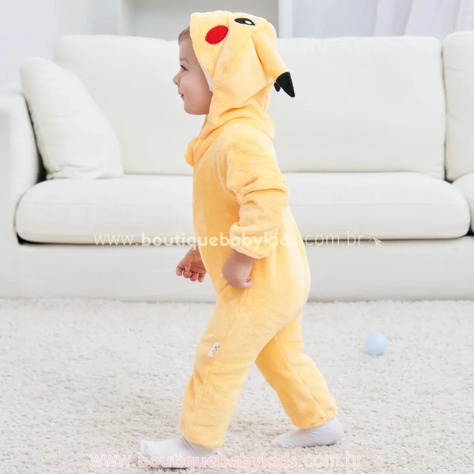 Macacão Bebê Temático Fantasia Pokémon Pikachu - Boutique Baby Kids