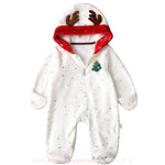 Macacão Bebê Temático de Natal com Chifrinhos Árvore de Natal Branco - Boutique Baby Kids