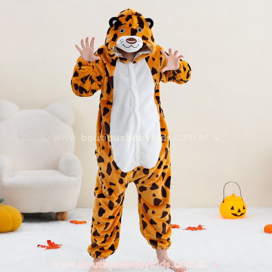 Macacão Infantil Fantasia  Bichinho Leopardo - Boutique Baby Kids
