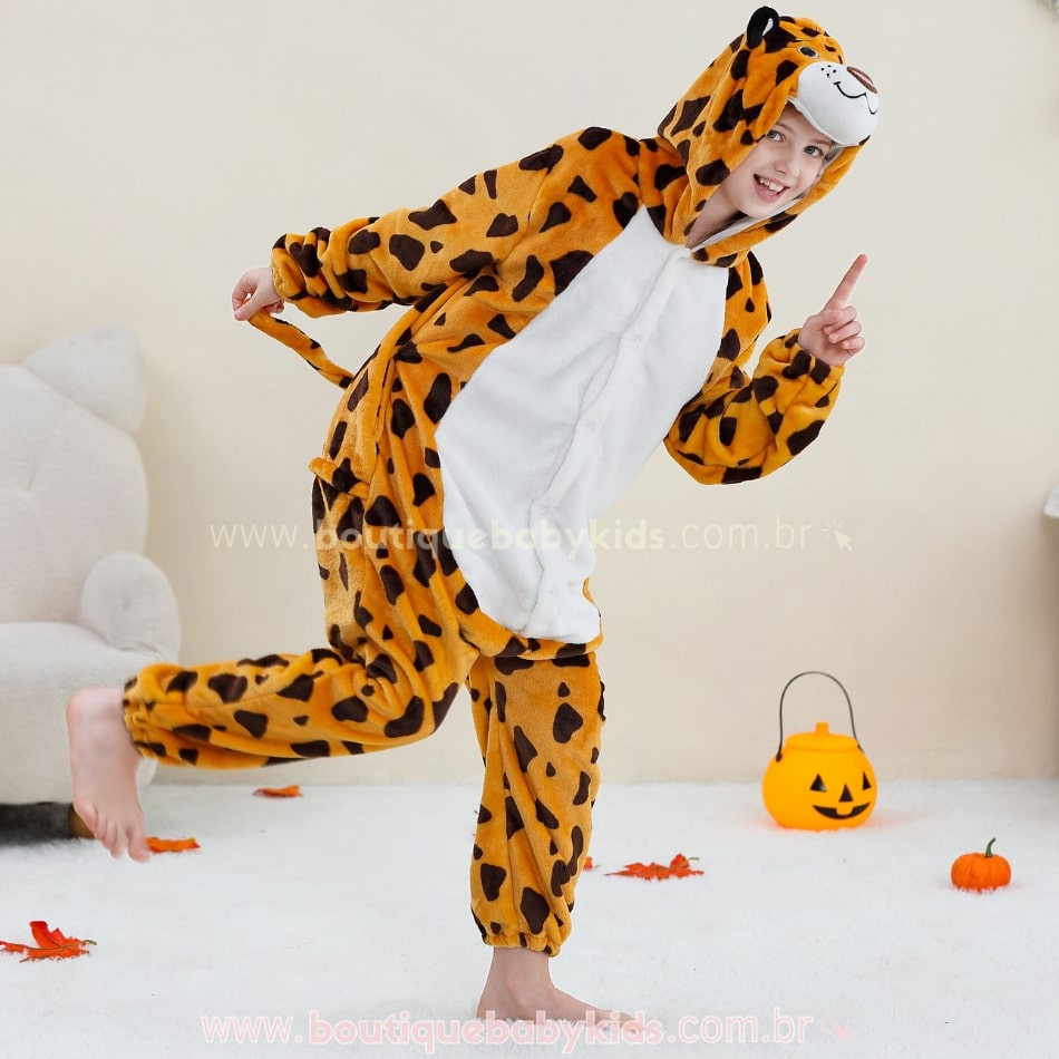 Macacão Infantil Fantasia  Bichinho Leopardo - Boutique Baby Kids