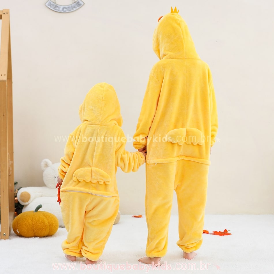 Macacão Infantil Fantasia Kigurumi Bichinho Patinho - Boutique Baby Kids