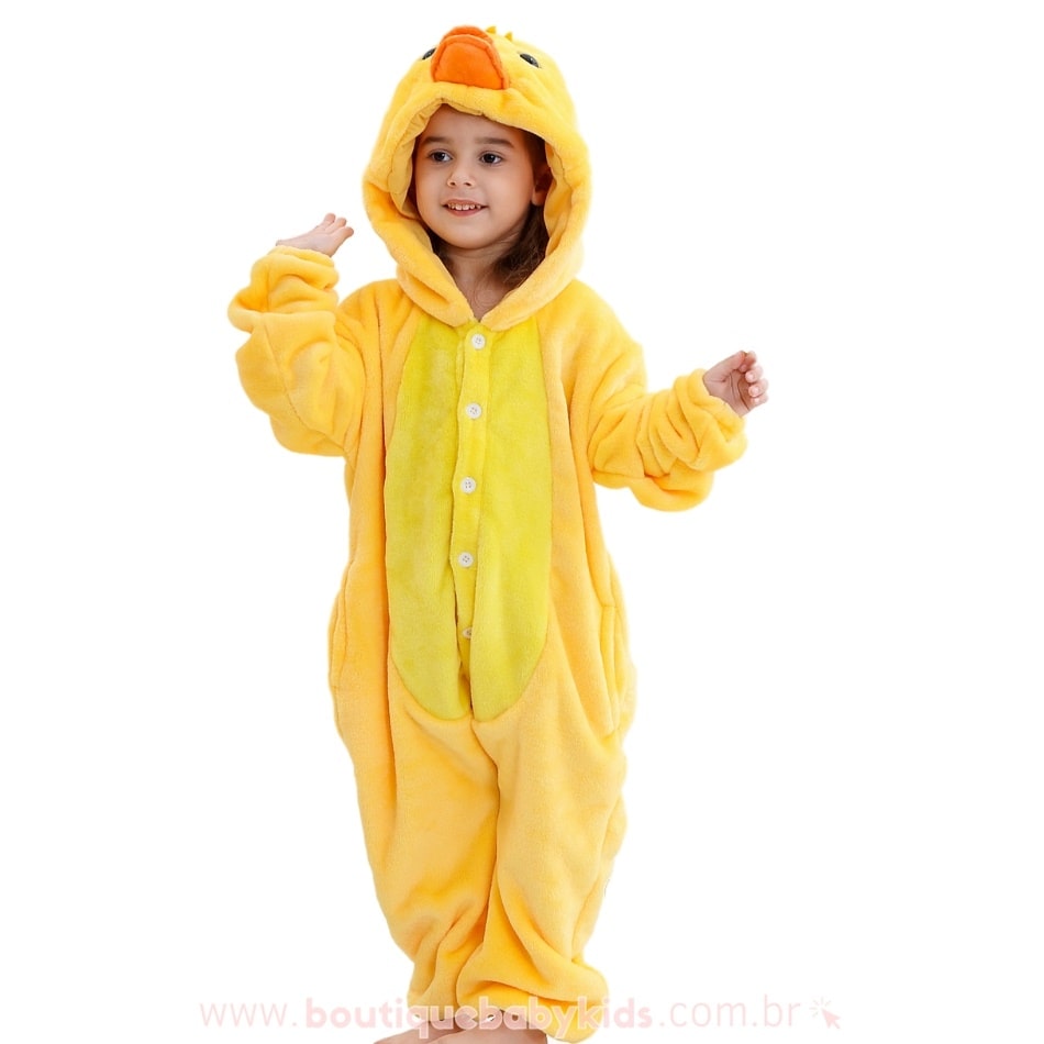 Macacão Infantil Fantasia Kigurumi Bichinho Patinho - Boutique Baby Kids
