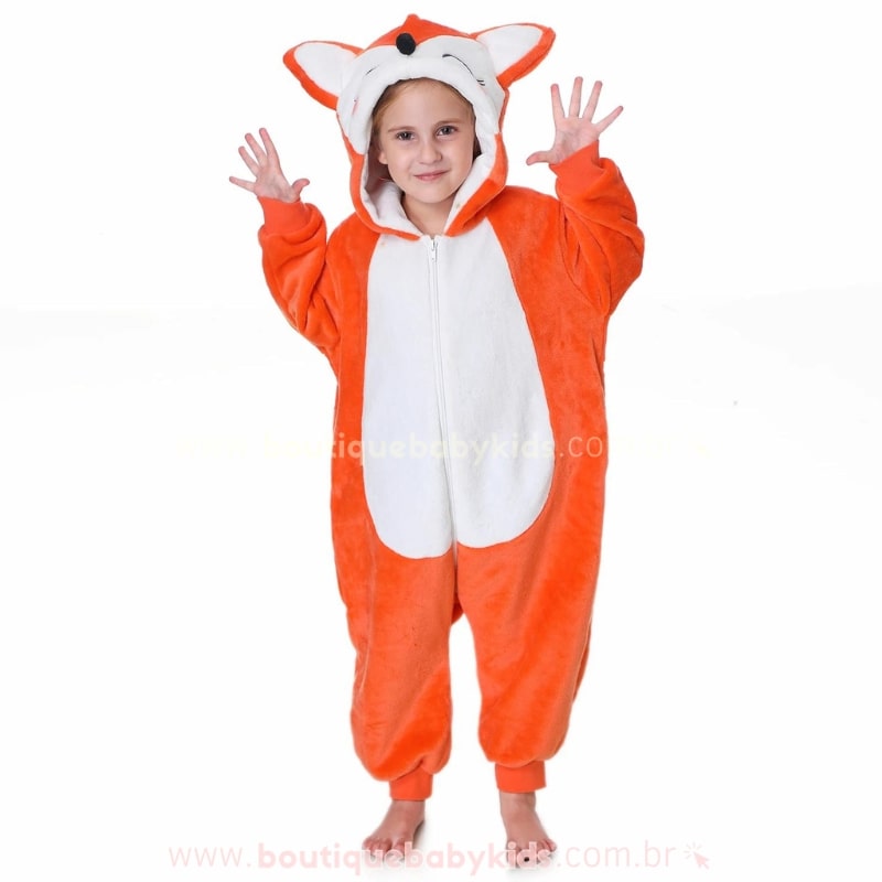 Macacão Infantil Fantasia Raposa Laranja - Boutique Baby Kids