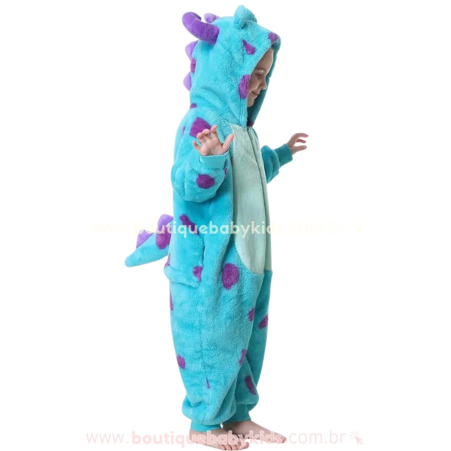 Macacão Infantil Fantasia Kigurumi Sulley Monstros S.A - Boutique Baby Kids
