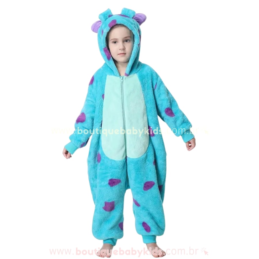 Macacão Infantil Fantasia Kigurumi Sulley Monstros S.A - Boutique Baby Kids
