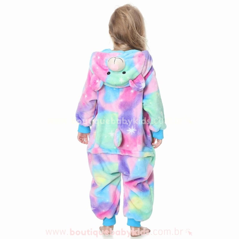 Macacão Infantil Fantasia Kigurumi Ursinha Multicor - Boutique Baby Kids