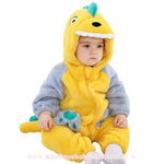 Macacão Bebê Fantasia Bichinho Dinossauro Amarelo - Boutique Baby Kids 
